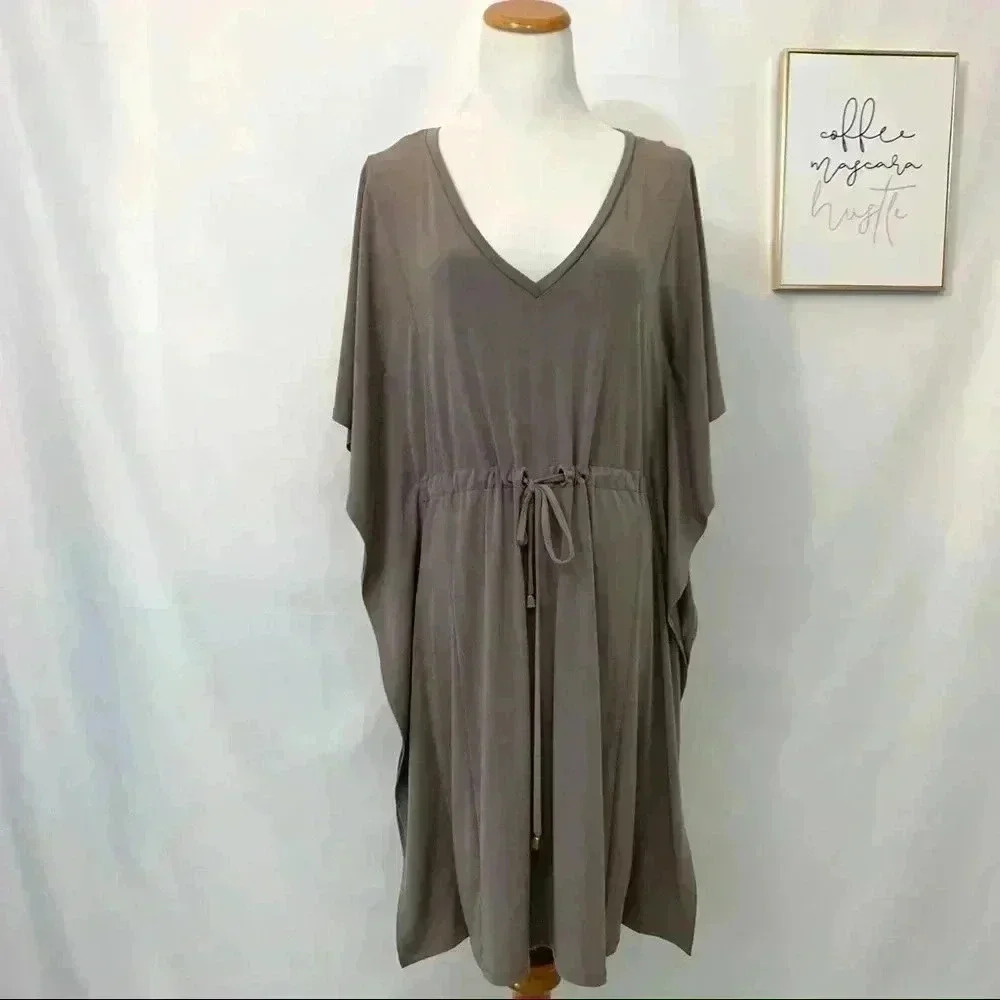 Calvin Klein brown shift dress with tie